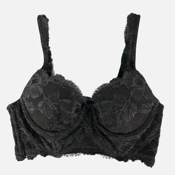 Victoria’s Secret Body By Victoria Lined Demi Bustier Bra Black Lace Size 32B - Picture 4 of 11